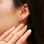 Rainbow Gemstone Huggie Hoop Earrings In Sterling Silver And Gold, thumbnail 4 of 11