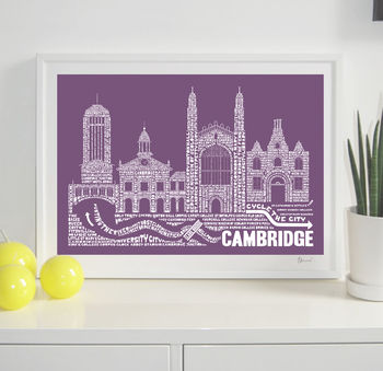 Cambridge Skyline Typography Print Personalised, 2 of 8