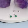 Green Onyx Stud Earrings In Sterling Silver, thumbnail 2 of 11