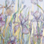 Watercolour Irises With Gold Leaf Painting, thumbnail 3 of 3