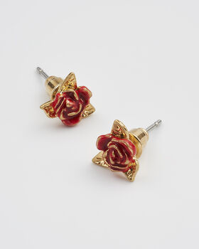 English Rose Gold Stud Earrings, 3 of 7