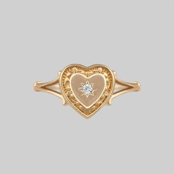 Heart And Cubic Zirconia Ring, 5 of 6