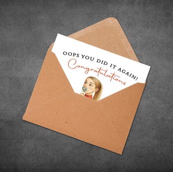 Oops You Did It Again Card – Funny New Baby Card, 4 of 7