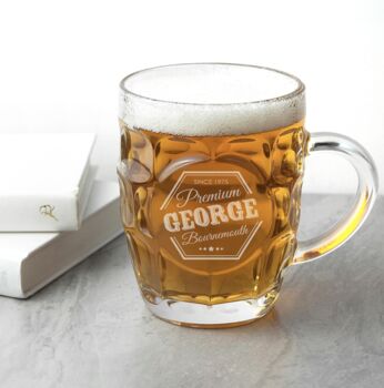 Personalised Premium Dimpled Beer Glass, 4 of 5