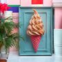 Bright Aluminium Wall Art Ice Cream Cone, thumbnail 6 of 6