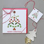 Christmas Cards With Christmas Tree Illustration, thumbnail 2 of 3