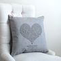 Personalised Heart Word Art Piped Cushion, thumbnail 1 of 4