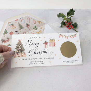 Personalised Christmas Present Scratch And Reveal Card, 9 of 11
