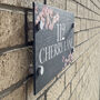 Personalised Cherry Blossom Slate House Number Sign, thumbnail 2 of 2