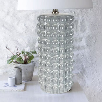 Large Grey Bobble Ceramic Table Lamp, 2 of 4
