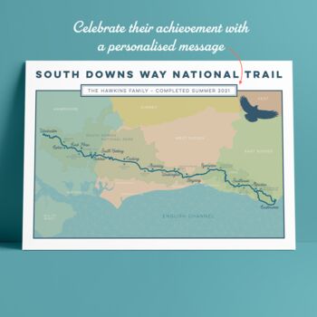 Personalised South Downs Way Map Print South Downs Art, 6 of 10