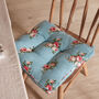 Set Of Two Duck Egg Blue Floral Seat Pads, thumbnail 1 of 7