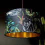 Deadly Night Shade Lampshade With Gold Lining In Carbon, thumbnail 1 of 3