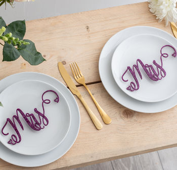 Mr And Mr Mrs Wedding Place Settings Table Decorations, 2 of 4