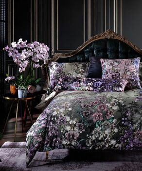 Orchid Garden Floral And Wild Orchids With Bees And Butterflies Long Bolster Velvet Cushion, 2 of 5