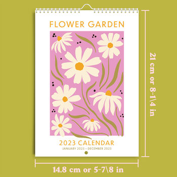 2023 Flower Garden Wall Calendar | A5 Hanging Calendar, 8 of 8