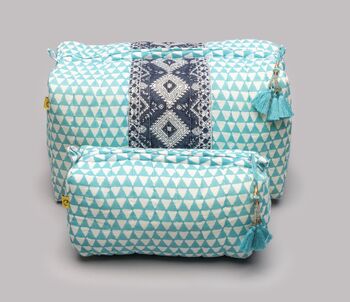 Aqua Alibag Triangle Pattern Cotton Make Up Bag, 11 of 12