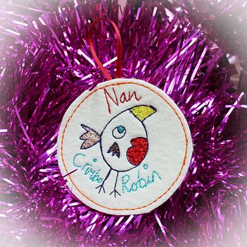 Personalised Robin Memorial Tree Decoration Bauble, 4 of 7