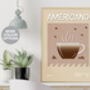 Americano Coffee Print Three Colour Options, thumbnail 1 of 6