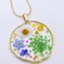 Medium Necklace With Daisies And Green Flowers, thumbnail 2 of 11