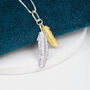 Personalised Silver Two Feather Necklace, thumbnail 6 of 10
