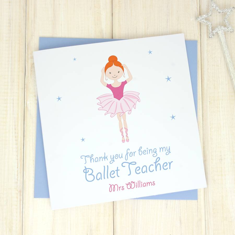 Thank You Ballet Teacher Personalised Card By Chi Chi Moi