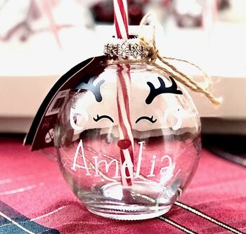 Personalised Bauble Theme Drinking Glass, 3 of 11