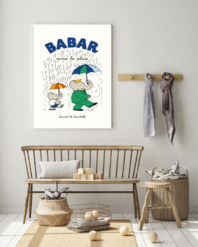 Babar In The Rain Nursery Art Print, 3 of 3
