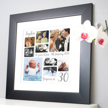Personalised 30th Birthday Square Photo Collage, 4 of 11