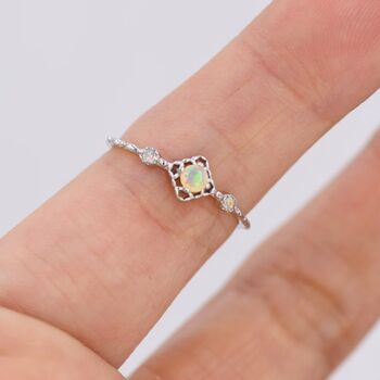 Natural Opal Ring In Sterling Silver, 7 of 11