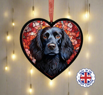 Springer Spaniel Stained Glass Effect Heart Suncatcher, 4 of 7