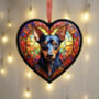 Miniature Pinscher Stained Glass Effect Heart Suncatcher, thumbnail 3 of 5