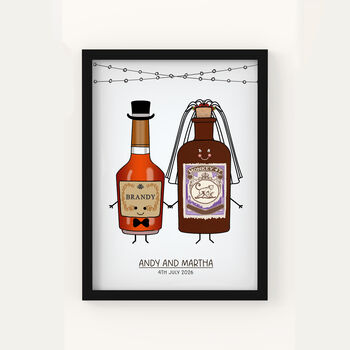 Personalised Bride And Groom Wedding Print, 2 of 12