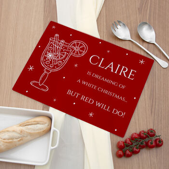 Personalised Mulled Wine Glass Chopping Board, 4 of 5