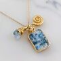 'The Trio' K2 And Aquamarine Gold Plated Necklace, thumbnail 1 of 9