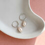 Sterling Silver Small Hoop And Pearl Earrings, thumbnail 7 of 8