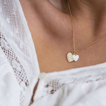 Double Heart Personalised Name Necklace, 4 of 11