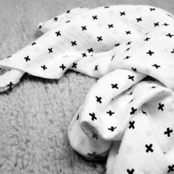 Muslin Swaddle Baby Blanket Newborn Babyshower Gift, 12 of 12