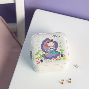Personalised Little Mermaid Oyster Shell Jewellery Box, 2 of 4