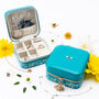 Square Bee Travel Jewellery Box Case Blue, thumbnail 1 of 7