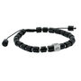 Men's Bicycle Bead Adjustable Black Agate Bracelet, thumbnail 3 of 4