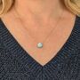 The Nugét Blue Opal October Birthstone Necklace, Gold, thumbnail 4 of 6