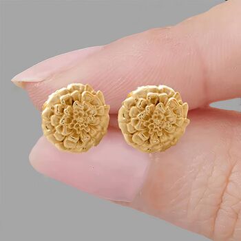 18ct Gold Plated October Birth Flower Stud Earrings, 5 of 10