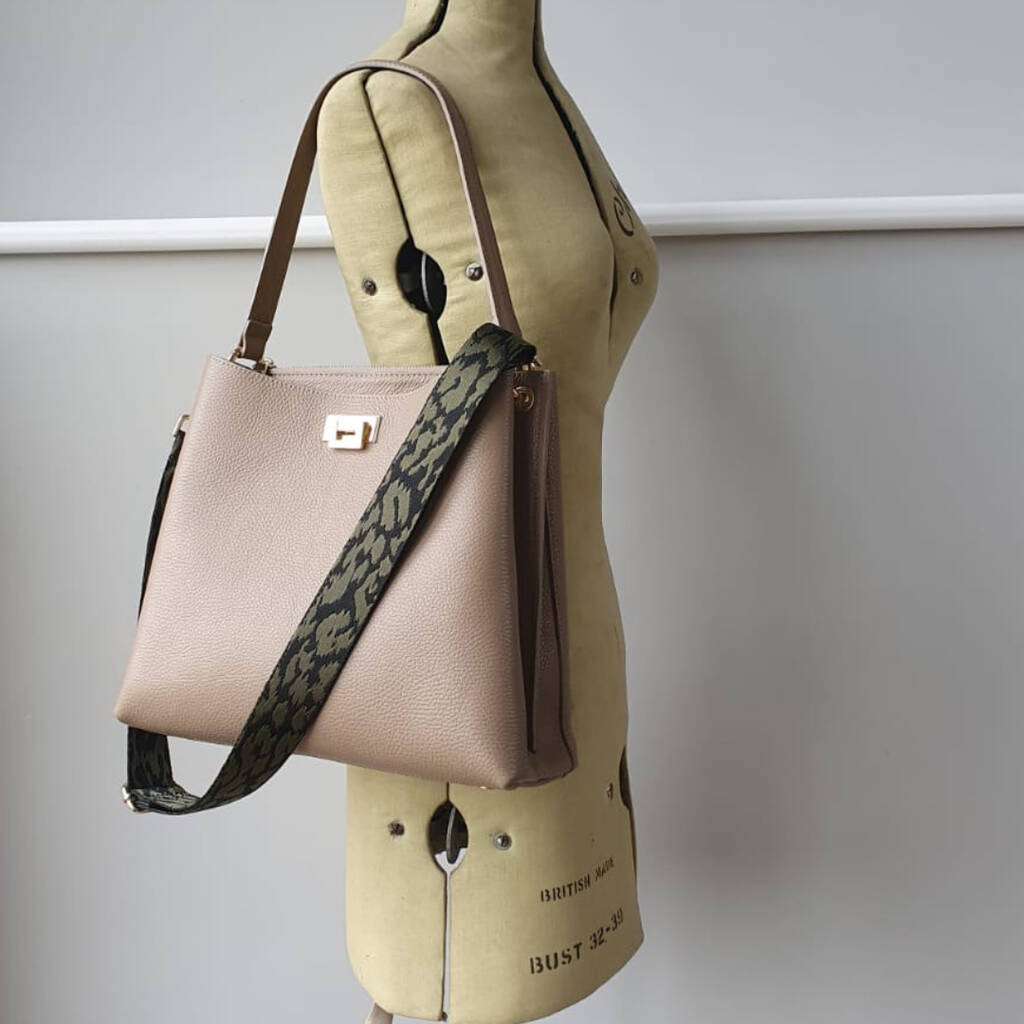 Taupe Leather Tote Bag And Strap By Apatchy | www.semashow.com