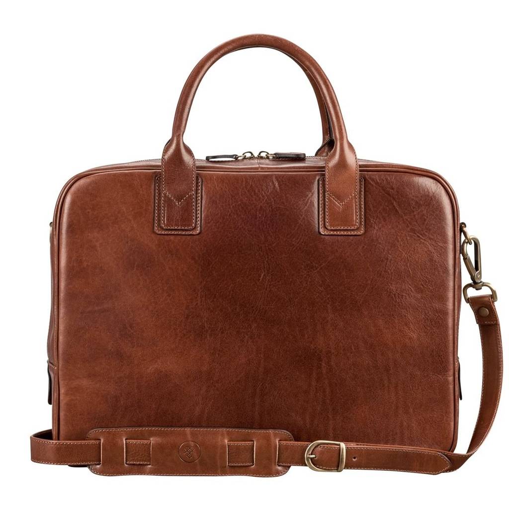 Luxury Leather Laptop Bag For Macbook. 'The Calvino', 1 of 12