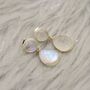 Rainbow Moonstone Earrings: Silver Or Gold, White Gemstone, thumbnail 4 of 7
