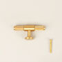 G Decor Luxury Solid Brass Knurled Single T Door Knobs, thumbnail 3 of 4