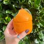 Candle In Orange Shaped Pot With Lid, thumbnail 4 of 6