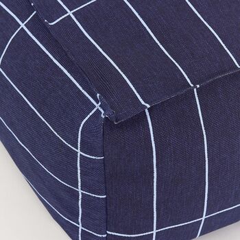 Vibes Adult Long Beanbag In Navy Blue Grid, 3 of 3