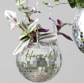 Personalised Disco Ball Hanging Planter, 10 of 10